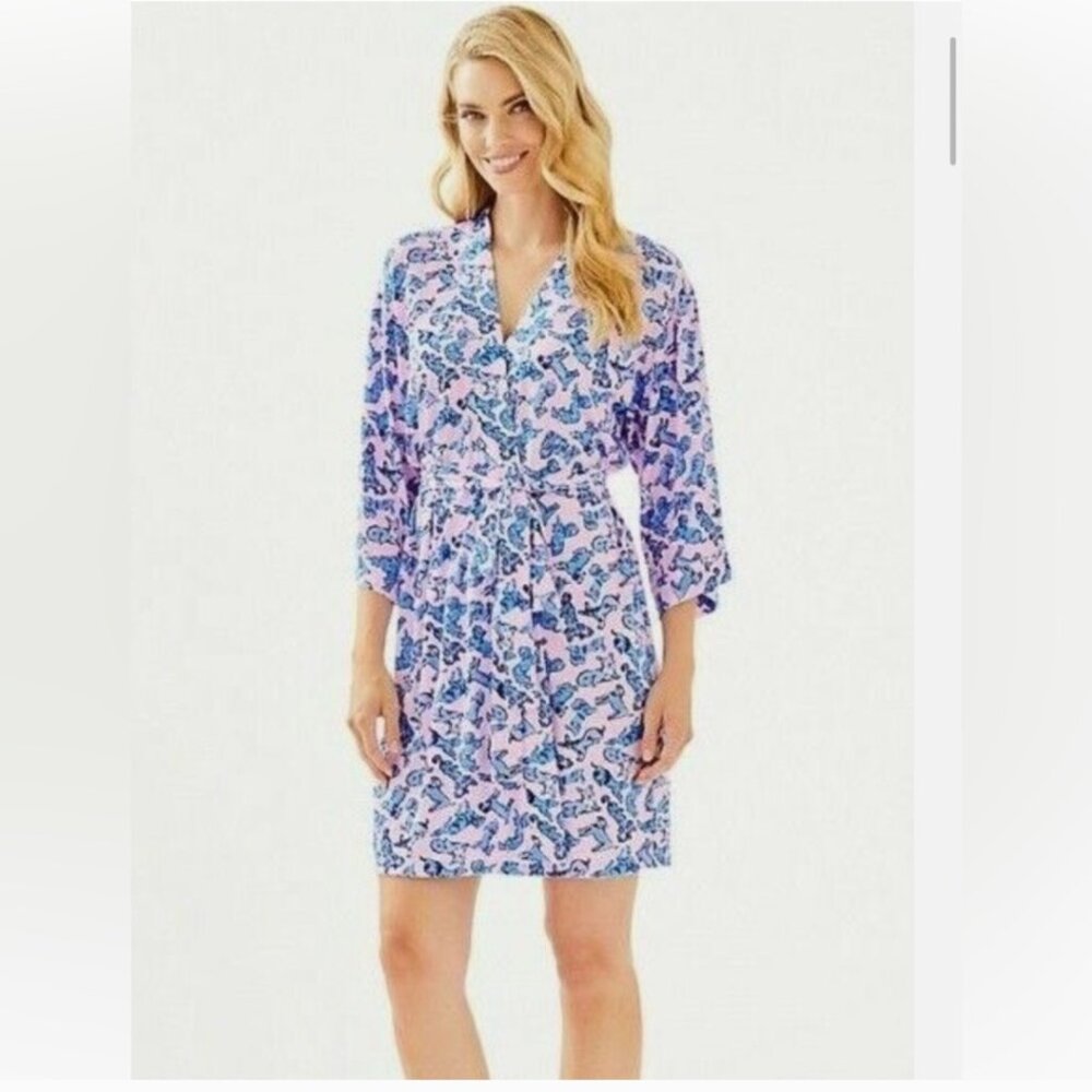 Lilly Pulitzer "Ruff Night" Lina Robe Size XXL